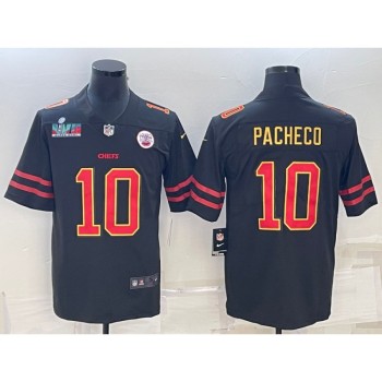 Men's Kansas City Chiefs #10 Isiah Pacheco Black Red Gold Super Bowl LVII Patch Vapor Untouchable Limited Stitched Jersey Men's Kansas City Chiefs #10 Isiah Pacheco Black Red Gold Super Bowl LVII Patch Vapor Untouchable Limited Stitched Jersey
