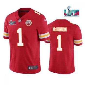 Men's Kansas City Chiefs #1 Jerick McKinnon Red Super Bowl LVII Patch Vapor Untouchable Limited Stitched Jersey Men's Kansas City Chiefs #1 Jerick McKinnon Red Super Bowl LVII Patch Vapor Untouchable Limited Stitched Jersey