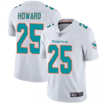 Men's Miami Dolphins #25 Xavien Howard White Vapor Untouchable NFL Limited Stitched Jersey