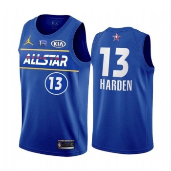 Men's 2021 All-Star #13 James Harden Blue Eastern Conference Stitched NBA Jersey Men's 2021 All-Star #13 James Harden Blue Eastern Conference Stitched NBA Jersey