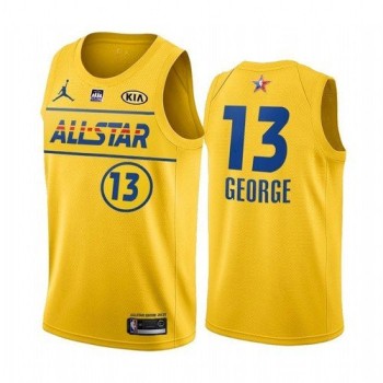 Men's 2021 All-Star #13 Paul George Yellow Western Conference Stitched NBA Jersey Men's 2021 All-Star #13 Paul George Yellow Western Conference Stitched NBA Jersey