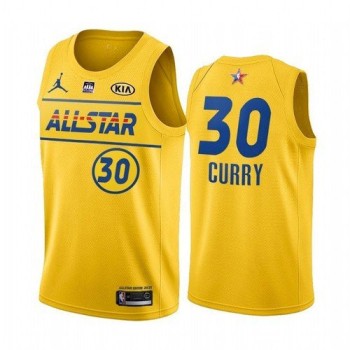 Men's 2021 All-Star #30 Stephen Curry Yellow Western Conference Stitched NBA Jersey Men's 2021 All-Star #30 Stephen Curry Yellow Western Conference Stitched NBA Jersey