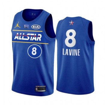 Men's 2021 All-Star #8 Zach LaVine Blue Eastern Conference Stitched NBA Jersey Men's 2021 All-Star #8 Zach LaVine Blue Eastern Conference Stitched NBA Jersey
