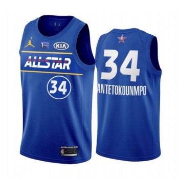 Men's 2021 All-Star Bucks #34 Giannis Antetokounmpo Blue Eastern Conference Stitched NBA Jersey Men's 2021 All-Star Bucks #34 Giannis Antetokounmpo Blue Eastern Conference Stitched NBA Jersey