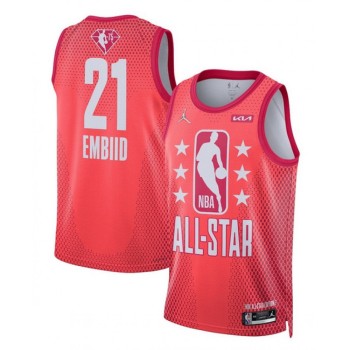 Men's 2022 All-Star #21 Joel Embiid Maroon Stitched Basketball Jersey Men's 2022 All-Star #21 Joel Embiid Maroon Stitched Basketball Jersey