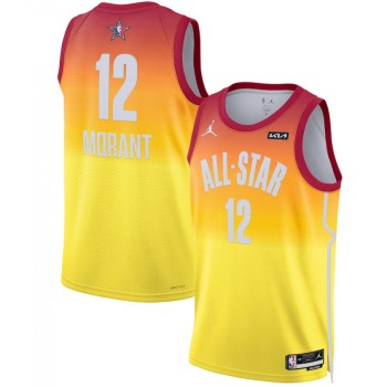 Men's 2023 All-Star #12 Ja Morant Orange Game Swingman Stitched Basketball Jersey Men's 2023 All-Star #12 Ja Morant Orange Game Swingman Stitched Basketball Jersey