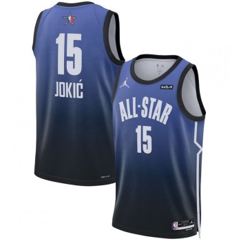 Men's 2023 All-Star #15 Nikola Jokic Blue Game Swingman Stitched Basketball Jersey Men's 2023 All-Star #15 Nikola Jokic Blue Game Swingman Stitched Basketball Jersey