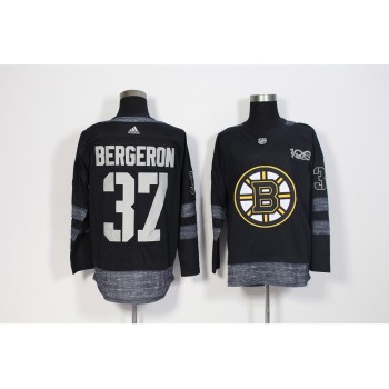 Men's Boston Bruins #37 Patrice Bergeron Black 1917-2017 100th Anniversary Stitched NHL Jersey Men's Boston Bruins #37 Patrice Bergeron Black 1917-2017 100th Anniversary Stitched NHL Jersey