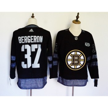 Men's Boston Bruins #37 Patrice Bergeron Black 1917-2017 100th Anniversary Stitched NHL Jersey Men's Boston Bruins #37 Patrice Bergeron Black 1917-2017 100th Anniversary Stitched NHL Jersey