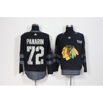 Men's Chicago Blackhawks #72 Artemi Panarin Black 1917-2017 100th Anniversary Stitched NHL Jersey Men's Chicago Blackhawks #72 Artemi Panarin Black 1917-2017 100th Anniversary Stitched NHL Jersey