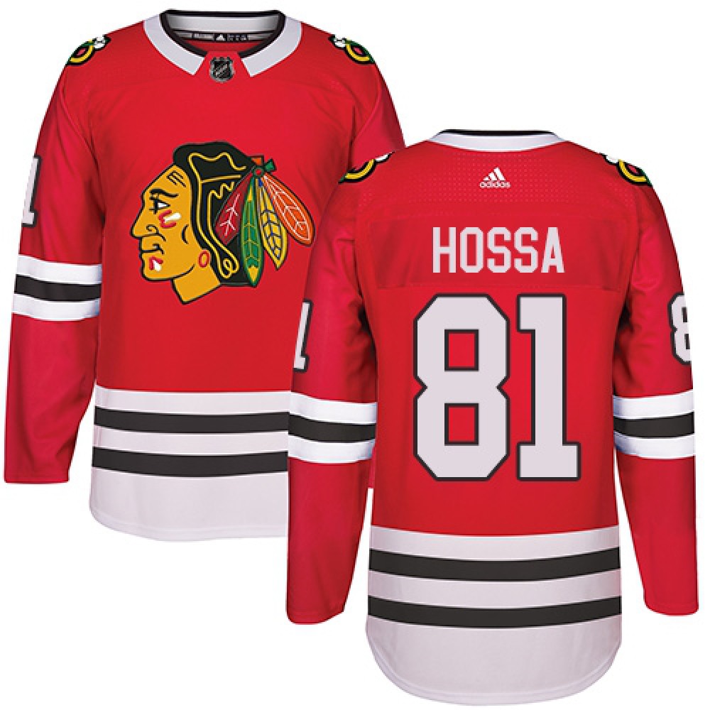 Men's Chicago Blackhawks #81 Marian Hossa Red Stitched NHL Jersey