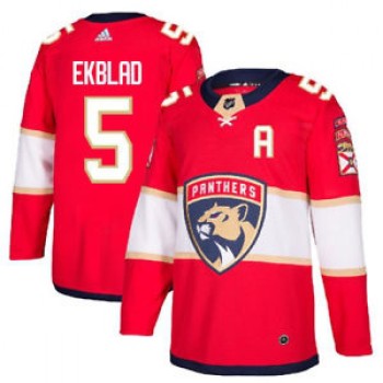 Men's Florida Panthers #5 Aaron Ekblad Red Stitched NHL Jersey