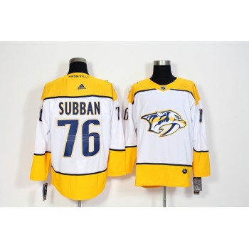 Men's Nashiville Predators #76 P.K Subban White Stitched NHL Jersey