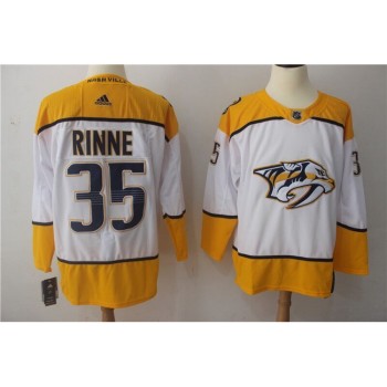 Men's Nashville Predators #35 Pekka Rinne White Stitched NHL Jersey