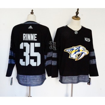 Men's Nashville Predators #35 Viktor Arvidsson Black 1917-2017 100th Anniversary Stitched NHL Jersey