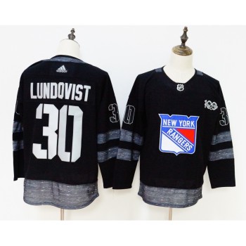 Men's New York Rangers #30 Henrik Lundqvist Black 1917-2017 100th Anniversary Stitched NHL Jersey Men's New York Rangers #30 Henrik Lundqvist Black 1917-2017 100th Anniversary Stitched NHL Jersey