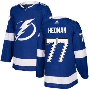 Men's Tampa Bay Lightning #77 Victor Hedman Blue Stitched NHL Jersey