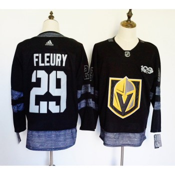 Men's Vegas Golden Knights #29 Marc-Andre Fleury Black 1917-2017 100th Anniversary Stitched NHL Jersey Men's Vegas Golden Knights #29 Marc-Andre Fleury Black 1917-2017 100th Anniversary Stitched NHL Jersey