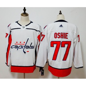 Men's Washington Capitals #77 TJ Oshie White Stitched NHL Jersey