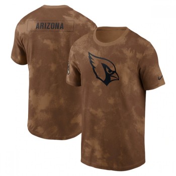 Men's Arizona Cardinals 2023 Brown Salute To Service Sideline T-Shirt Men's Arizona Cardinals 2023 Brown Salute To Service Sideline T-Shirt