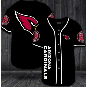 Men's Arizona Cardinals Black Baseball Jersey Shirt
