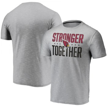 Men's Arizona Cardinals Gray Stronger Together Space Dye T-Shirt Men's Arizona Cardinals Gray Stronger Together Space Dye T-Shirt
