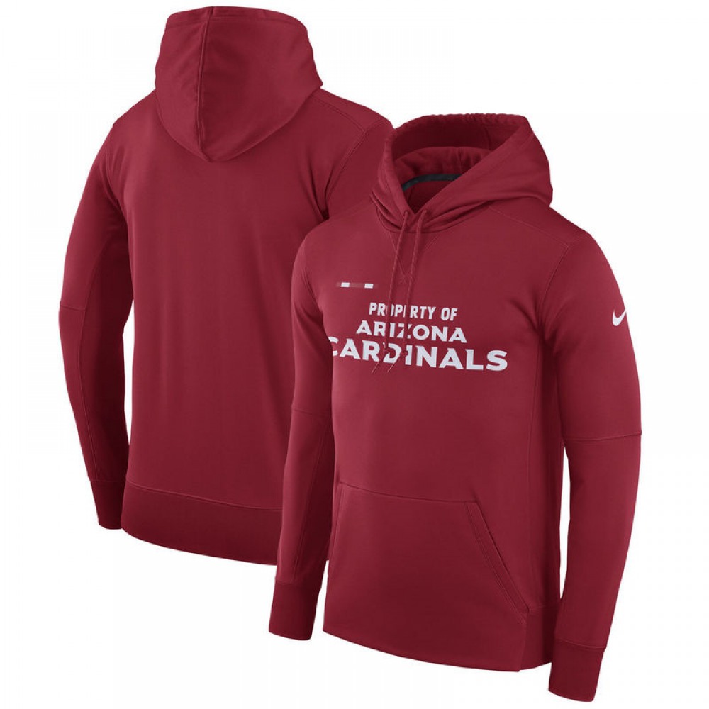 Men's Arizona Cardinals Cardinal Sideline Property Of Performance Pullover Hoodie