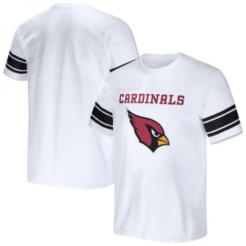 Men's Arizona Cardinals White x Darius Rucker Collection Football Striped T-Shirt Men's Arizona Cardinals White x Darius Rucker Collection Football Striped T-Shirt
