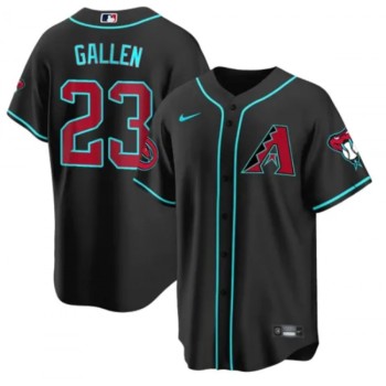 Men's Arizona Diamondbacks #23 Zac Gallen 2023/24 Black Cool Base Stitched Baseball Jersey Men's Arizona Diamondbacks #23 Zac Gallen 2023/24 Black Cool Base Stitched Baseball Jersey