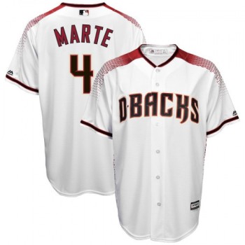 Men's Arizona Diamondbacks #4 Ketel Marte White Cool Base Stitched MLB Jersey Men's Arizona Diamondbacks #4 Ketel Marte White Cool Base Stitched MLB Jersey