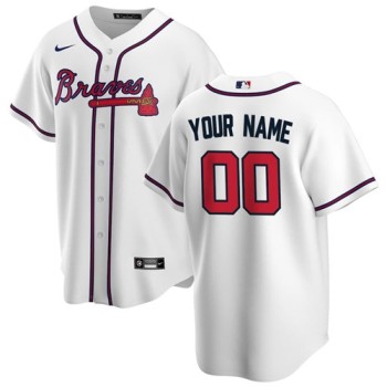 Youth Atlanta Braves White Stitched Baseball Custom Jersey
