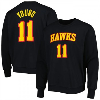 Men's Atlanta Hawks #11 Trae Young Black Long Sleeve T-Shirt Men's Atlanta Hawks #11 Trae Young Black Long Sleeve T-Shirt