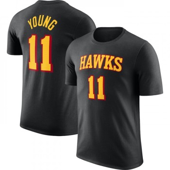 Men's Atlanta Hawks #11 Trae Young Black 2022/23 Statement Edition Name & Number T-Shirt Men's Atlanta Hawks #11 Trae Young Black 2022/23 Statement Edition Name & Number T-Shirt