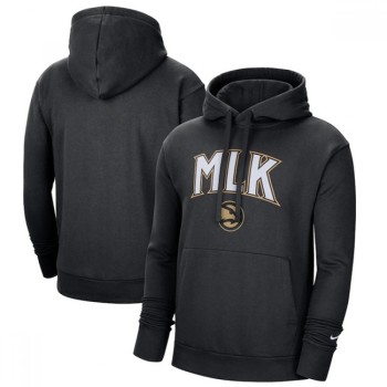 Men's Atlanta Hawks 2021 Black City Edition Essential Logo Fleece Pullover Hoodie Men's Atlanta Hawks 2021 Black City Edition Essential Logo Fleece Pullover Hoodie