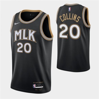 Men's Atlanta Hawks #20 John Collins 2020-21 Black City Edition Stitched Jersey Men's Atlanta Hawks #20 John Collins 2020-21 Black City Edition Stitched Jersey