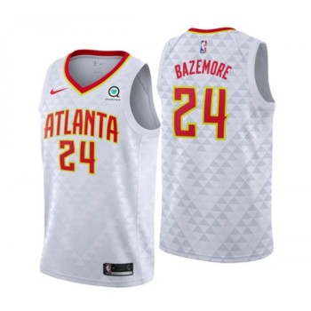 Men's Atlanta Hawks #24 Kent Bazemore White Association Edition Stitched Jersey Men's Atlanta Hawks #24 Kent Bazemore White Association Edition Stitched Jersey