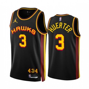 Men's Atlanta Hawks #3 Kevin Huerter 2022/23 Black Statement Edition Stitched Jersey Men's Atlanta Hawks #3 Kevin Huerter 2022/23 Black Statement Edition Stitched Jersey