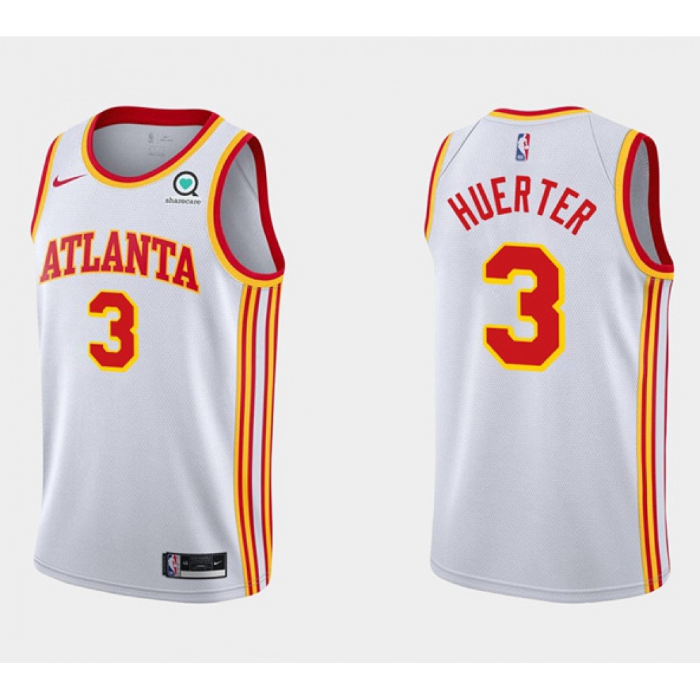 Men's Atlanta Hawks #3 Kevin Huerter White Stitched NBA Jersey