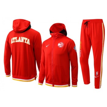 Men's Atlanta Hawks 75th Anniversary Red Performance Showtime Full-Zip Hoodie Jacket And Pants  Suit Men's Atlanta Hawks 75th Anniversary Red Performance Showtime Full-Zip Hoodie Jacket And Pants  Suit