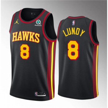 Men's Atlanta Hawks #8 Seth Lundy Black 2023 Draft Statement Edition Stitched Jersey Men's Atlanta Hawks #8 Seth Lundy Black 2023 Draft Statement Edition Stitched Jersey
