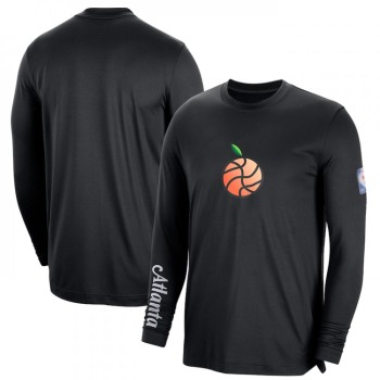 Men's Atlanta Hawks Black 2022/23 City Edition Essential Expressive Long Sleeve T-Shirt Men's Atlanta Hawks Black 2022/23 City Edition Essential Expressive Long Sleeve T-Shirt