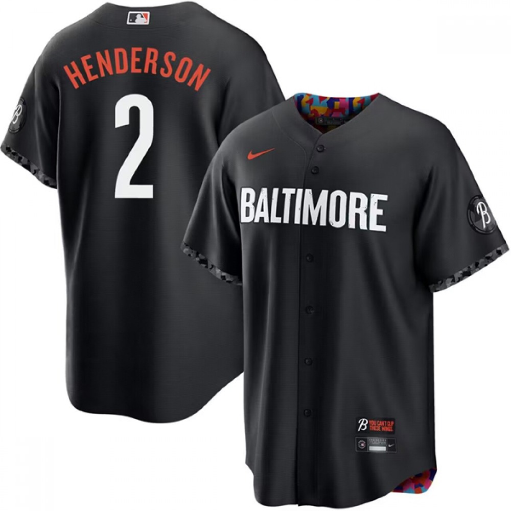Youth Baltimore Orioles #2 Gunnar Henderson Black 2023 City Connect Cool Base Stitched Baseball Jersey