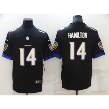 Men's Baltimore Ravens #14 Kyle Hamilton Black Vapor Untouchable Limited Stitched Jersey Men's Baltimore Ravens #14 Kyle Hamilton Black Vapor Untouchable Limited Stitched Jersey