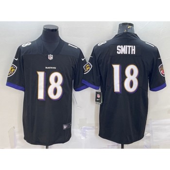 Men's Baltimore Ravens #18 Roquan Smith Black Vapor Untouchable Limited Stitched Jersey Men's Baltimore Ravens #18 Roquan Smith Black Vapor Untouchable Limited Stitched Jersey