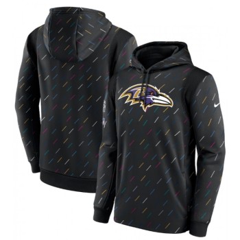 Men's Baltimore Ravens 2021 Charcoal Crucial Catch Therma Pullover Hoodie Men's Baltimore Ravens 2021 Charcoal Crucial Catch Therma Pullover Hoodie