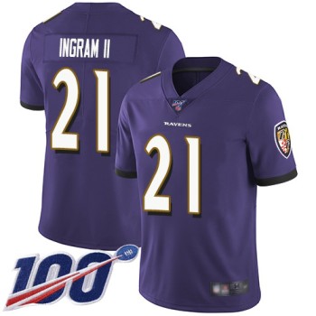 Men's Baltimore Ravens #21 Mark Ingram II Purple 2019 100th Season Vapor Untouchable Limited NFL Jersey Men's Baltimore Ravens #21 Mark Ingram II Purple 2019 100th Season Vapor Untouchable Limited NFL Jersey