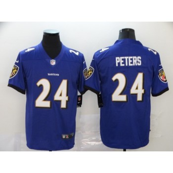 Men's Baltimore Ravens #24 Marcus Peters Purple Vapor Untouchable NFL Jersey Men's Baltimore Ravens #24 Marcus Peters Purple Vapor Untouchable NFL Jersey