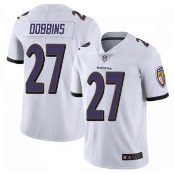 Men's Baltimore Ravens #27 J.K. Dobbins White Vapor Untouchable Limited Jersey Men's Baltimore Ravens #27 J.K. Dobbins White Vapor Untouchable Limited Jersey