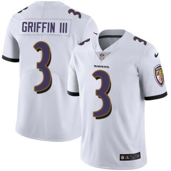 Men's Baltimore Ravens #3 Robert Griffin III White Limited NFL Jersey Men's Baltimore Ravens #3 Robert Griffin III White Limited NFL Jersey