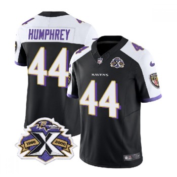 Men's Baltimore Ravens #44 Marlon Humphrey Black/White 2023 F.U.S.E With Patch Throwback Vapor Limited Jersey Men's Baltimore Ravens #44 Marlon Humphrey Black/White 2023 F.U.S.E With Patch Throwback Vapor Limited Jersey